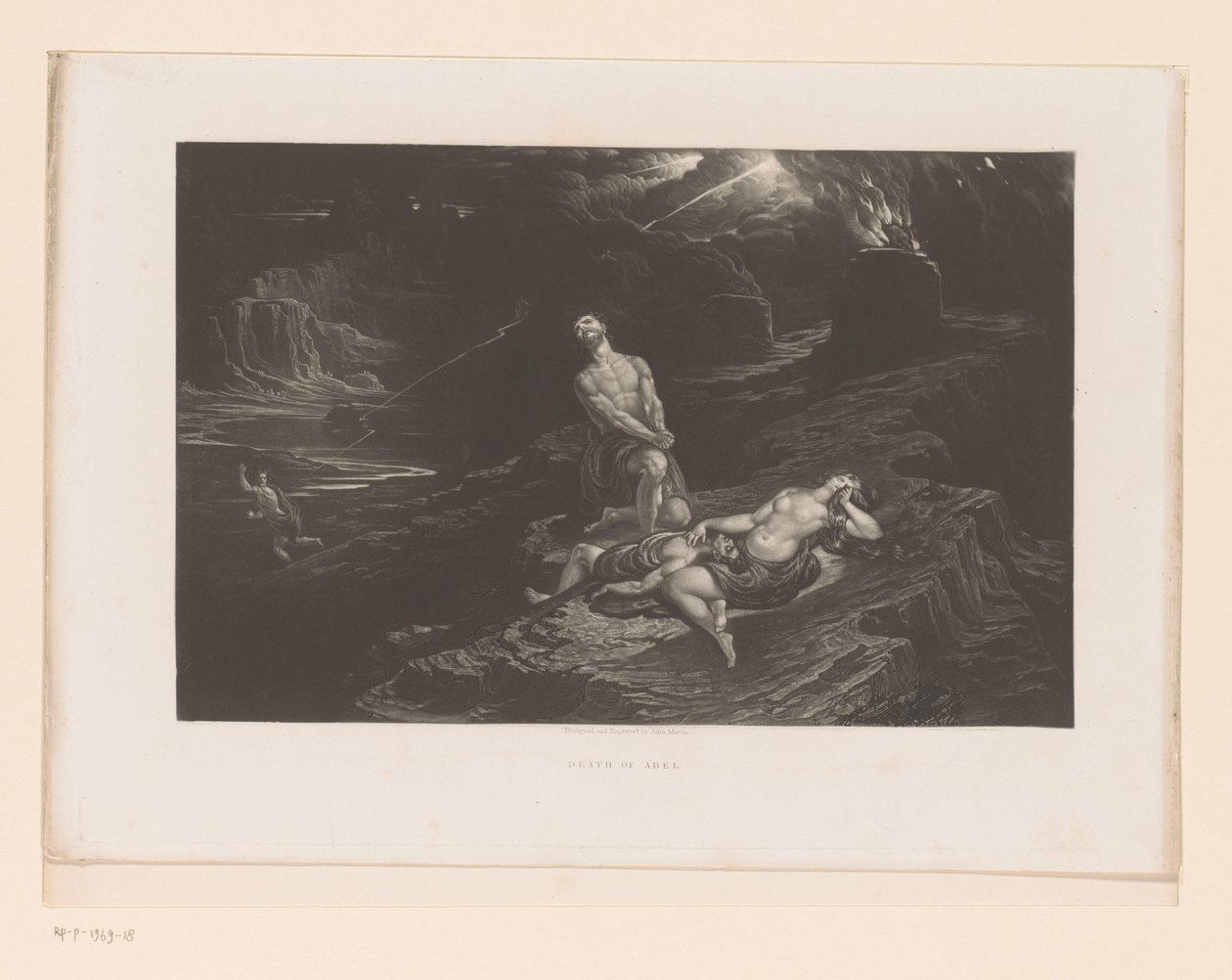 Adam och Eva sörjer Abel och Gud förbannar Kain Abels död (titel på föremålet) Illustrationer till Bibeln (serietitel) Illustrationer av Bibeln (serietitel) av John Martin