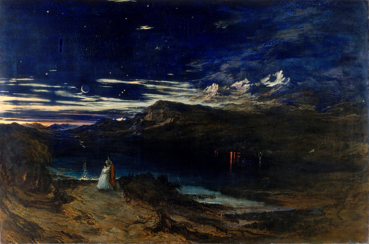 Arthur och Aegle i Happy Valley, 1849 av John Martin