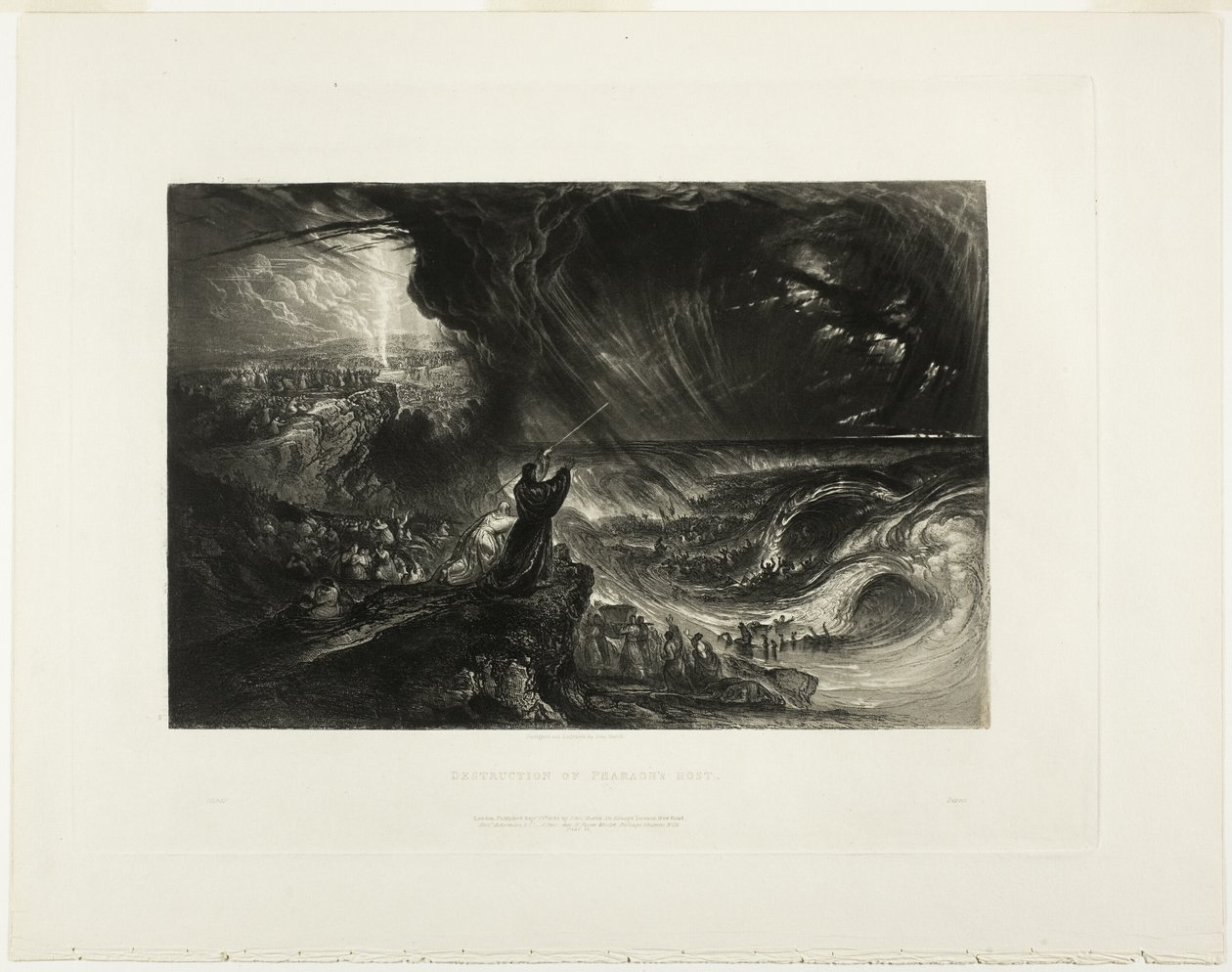 Förintelsen av faraoens här, från Bibelns illustrationer av John Martin