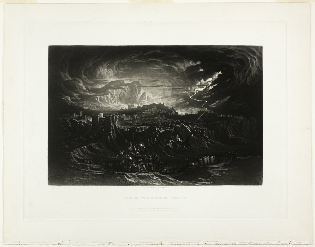 Fall of the Walls of Jericho, från Illustrationer av Bibeln av John Martin