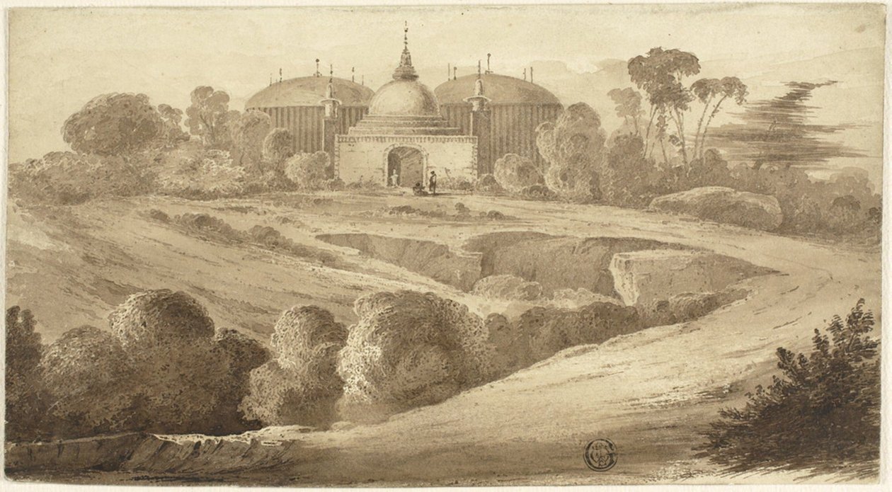 Fantastiskt orientaliskt landskap av John Martin