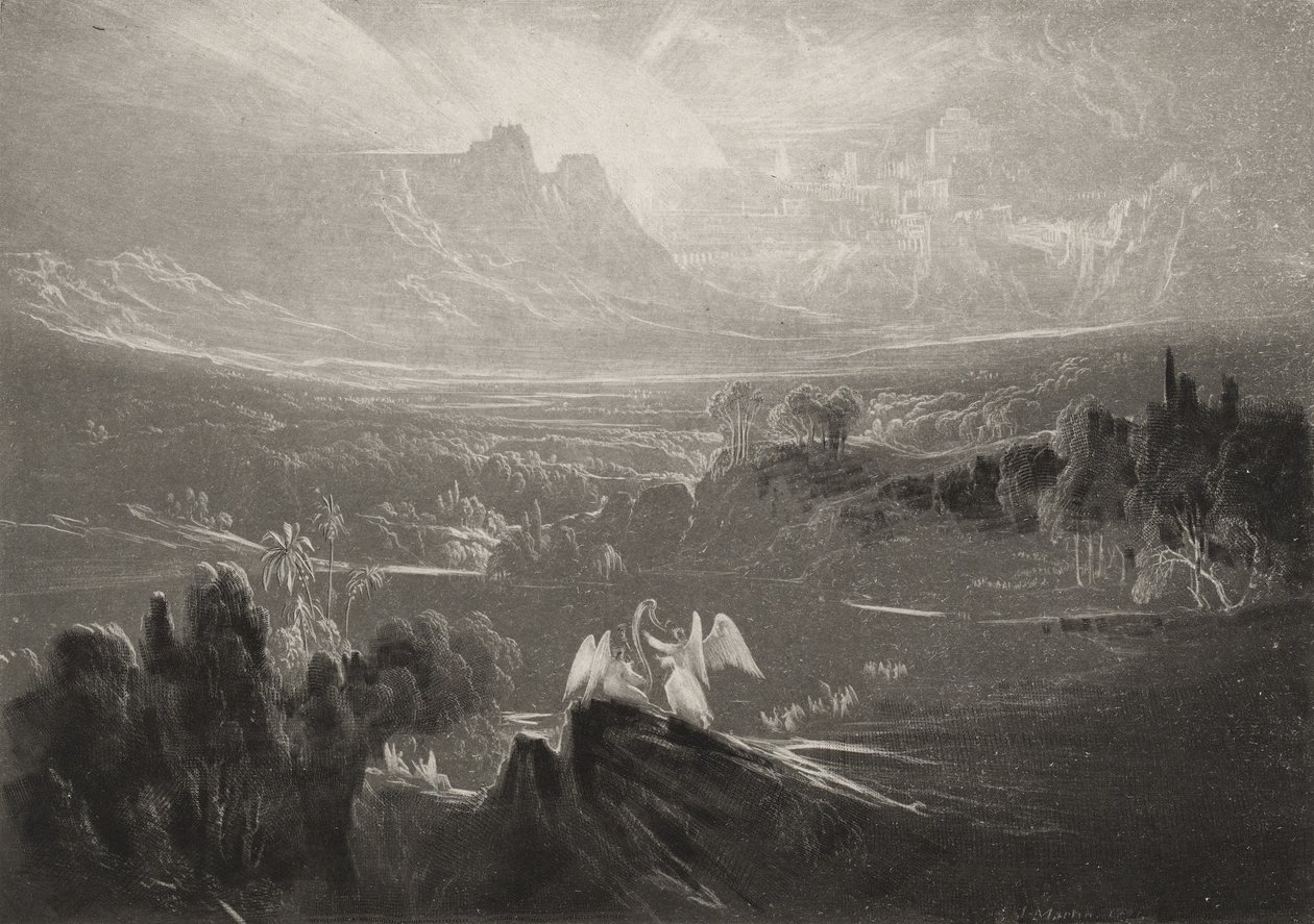 Heaven-the Rivers of Bliss ..., ca 1827 (mezzotint) av John Martin