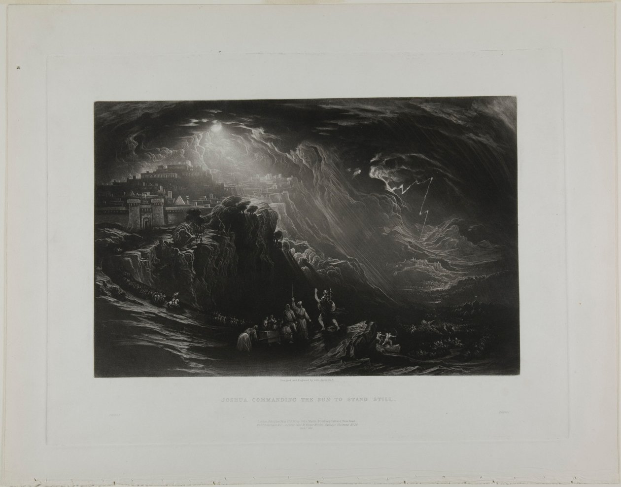 Joshua befaller solen att stå stilla, från illustrationer av Bibeln av John Martin