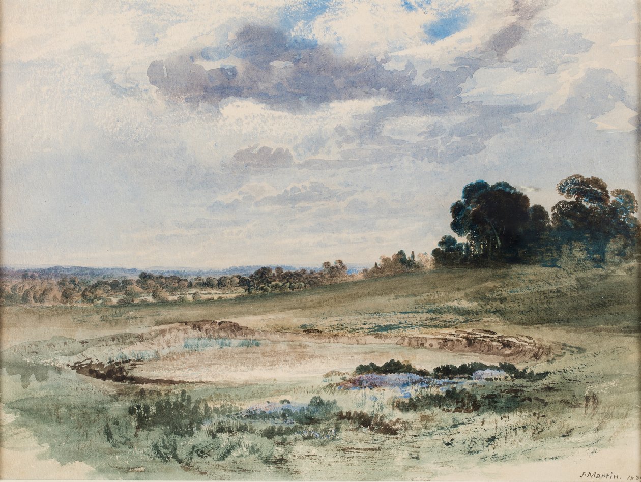 Landskap (möjligen Richmond Park, London) av John Martin