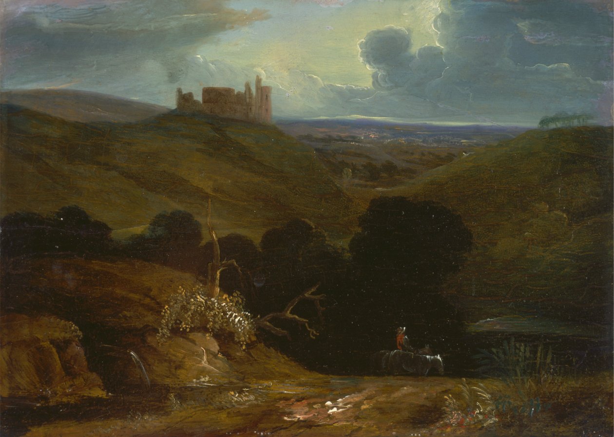 Landskap med ett slott av John Martin