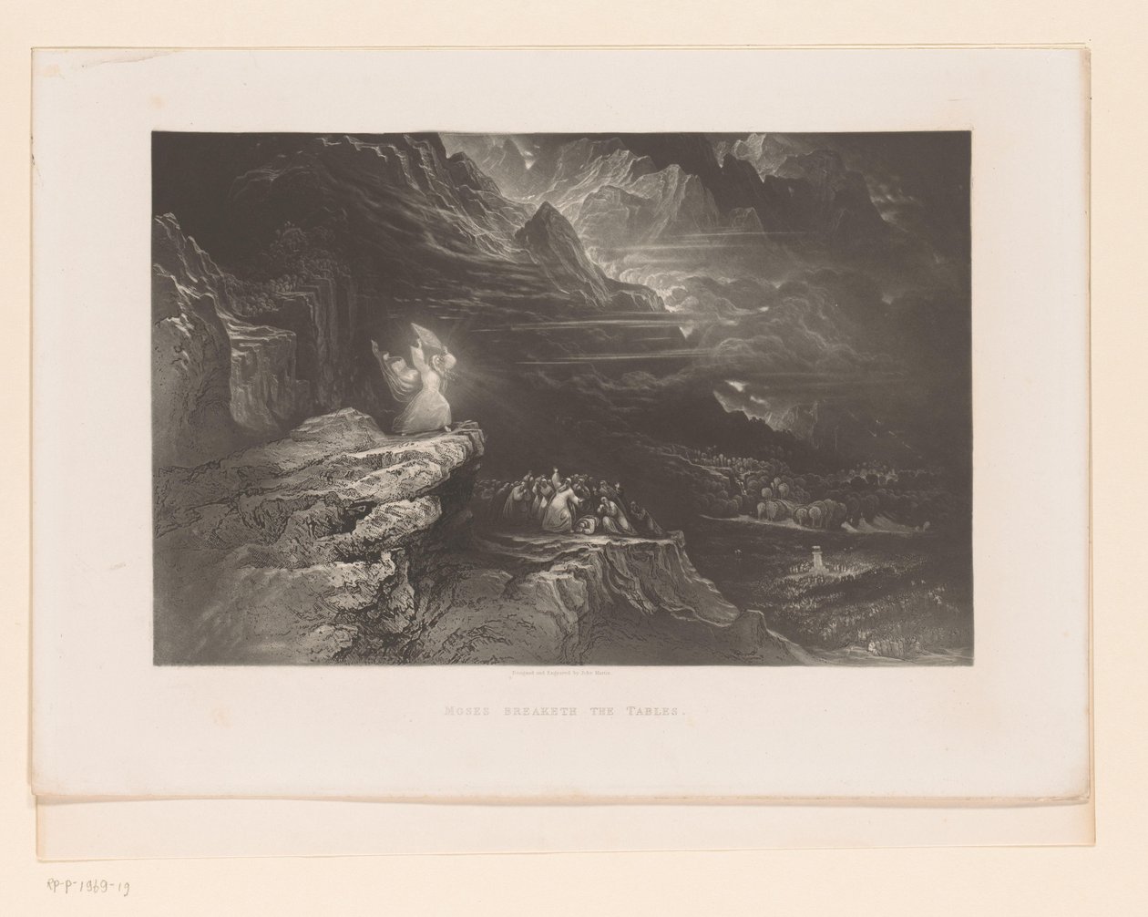 Mose bryter mot lagens tabeller Moses bryter borden (titel på objekt) Illustrationer för Bibeln (serietitel) Illustrationer av Bibeln (serietitel) av John Martin