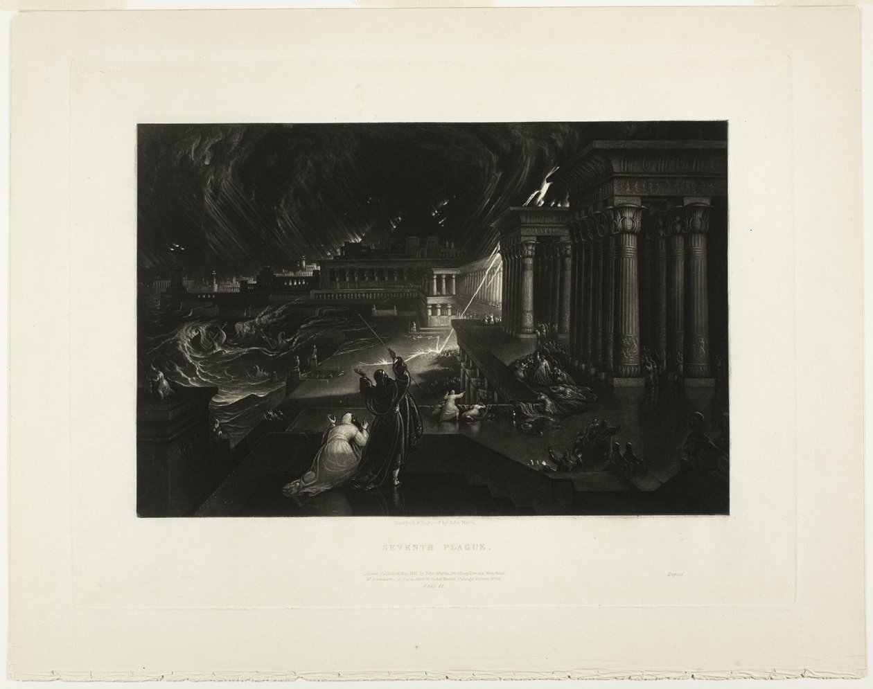 Sjunde plågan, från illustrationer av Bibeln av John Martin