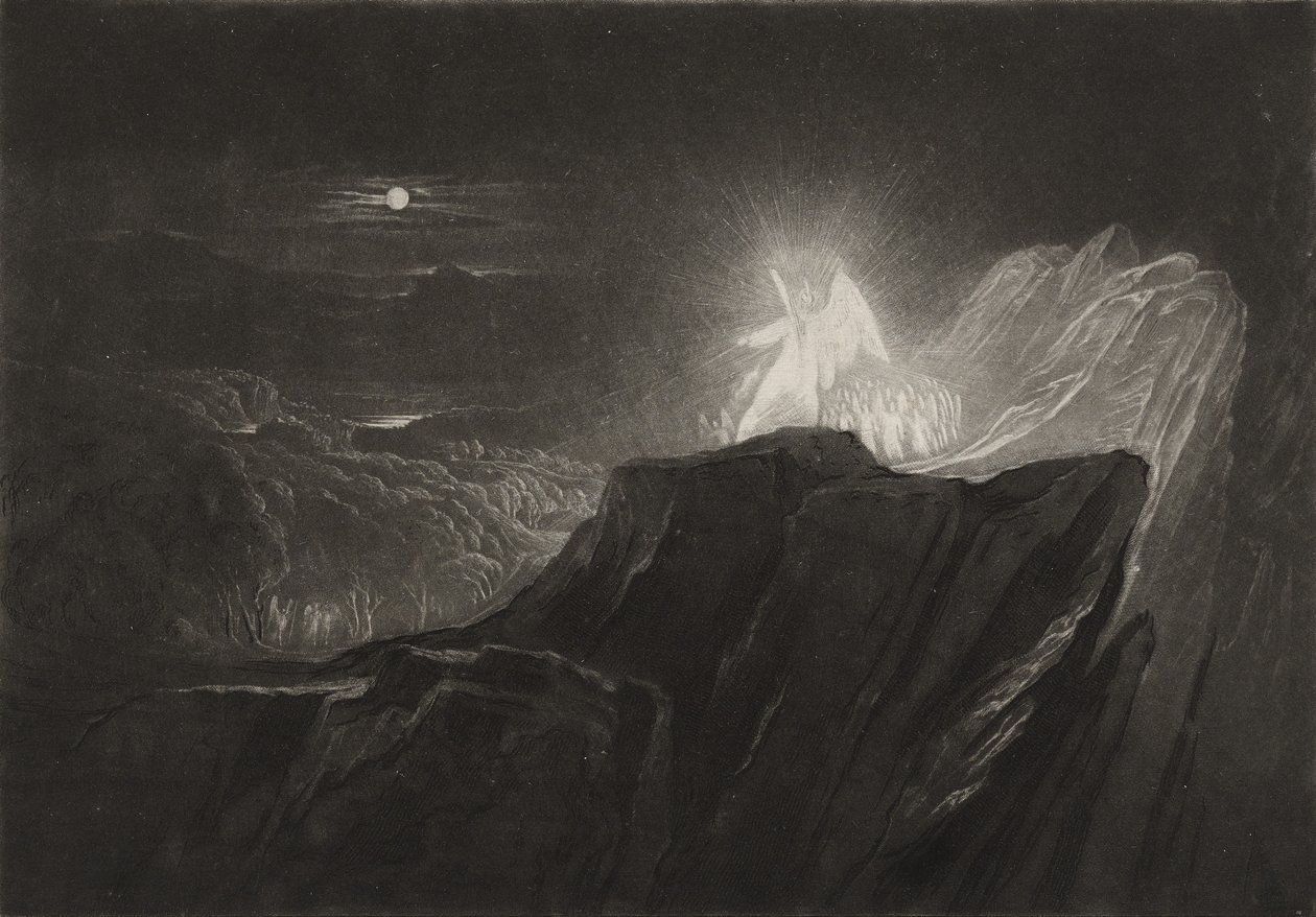Änglarna som vaktar paradiset om natten, ca 1827 (mezzotint) av John Martin
