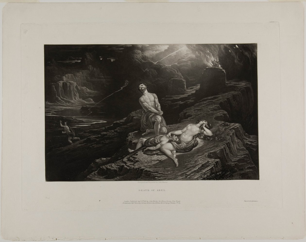 Abels död, från illustrationer av Bibeln av John Martin