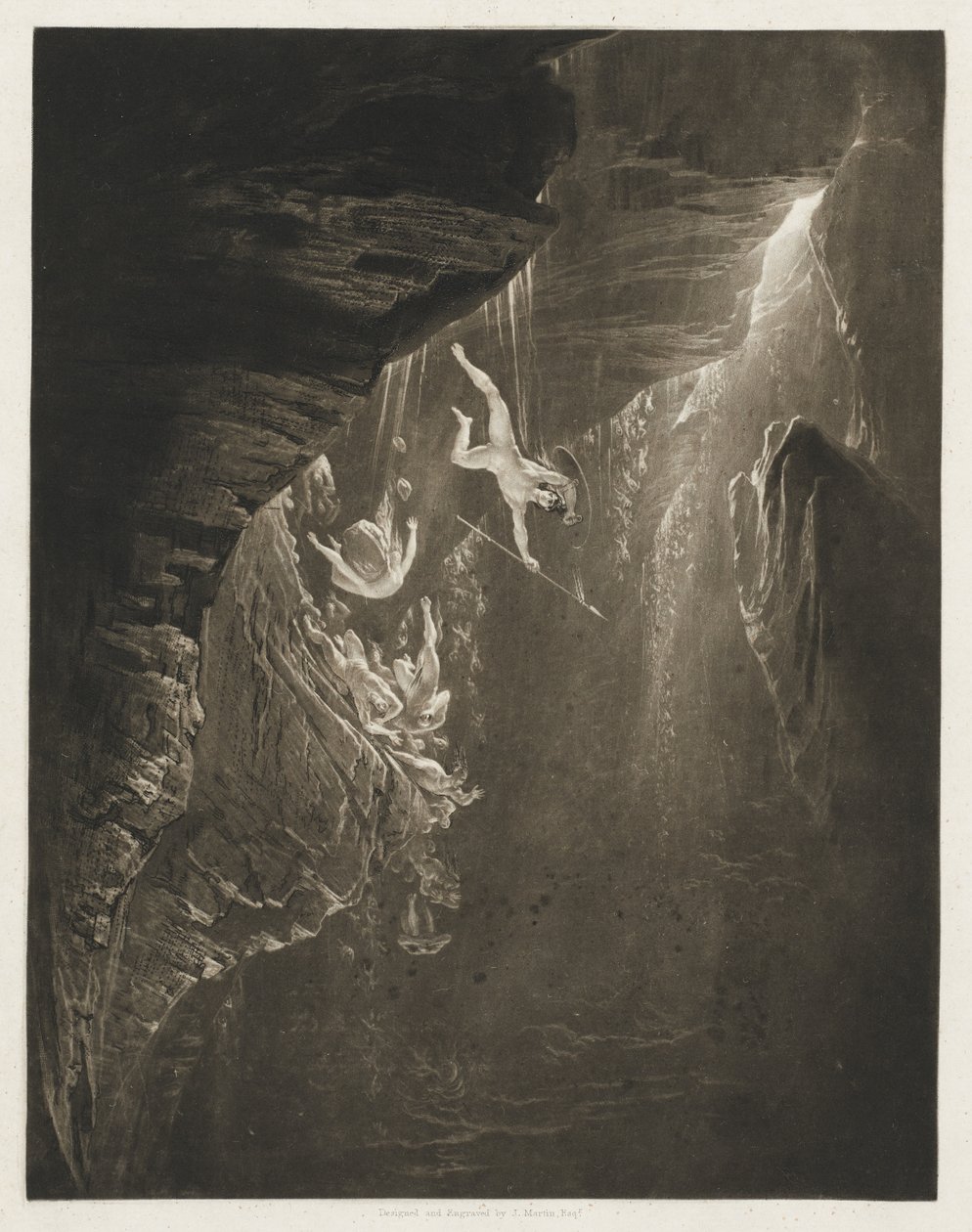 De upproriska änglarnas fall, Det förlorade paradiset, bok 1, rad 44 av John Martin