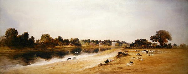 Themsen, Twickenham (akvarell på papper) av John Martin