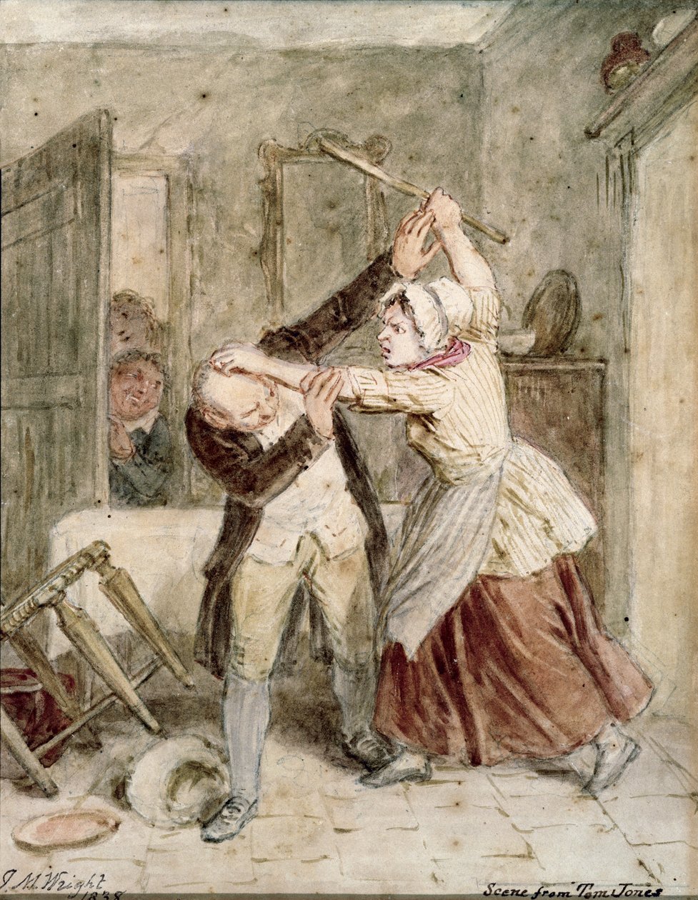 En scen från Tom Jones, 1838 (wc på papper) av John Massey Wright