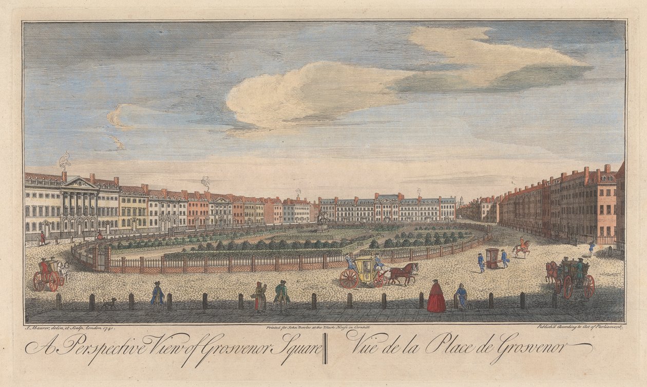 En perspektivvy av Grosvenor Square av John Maurer