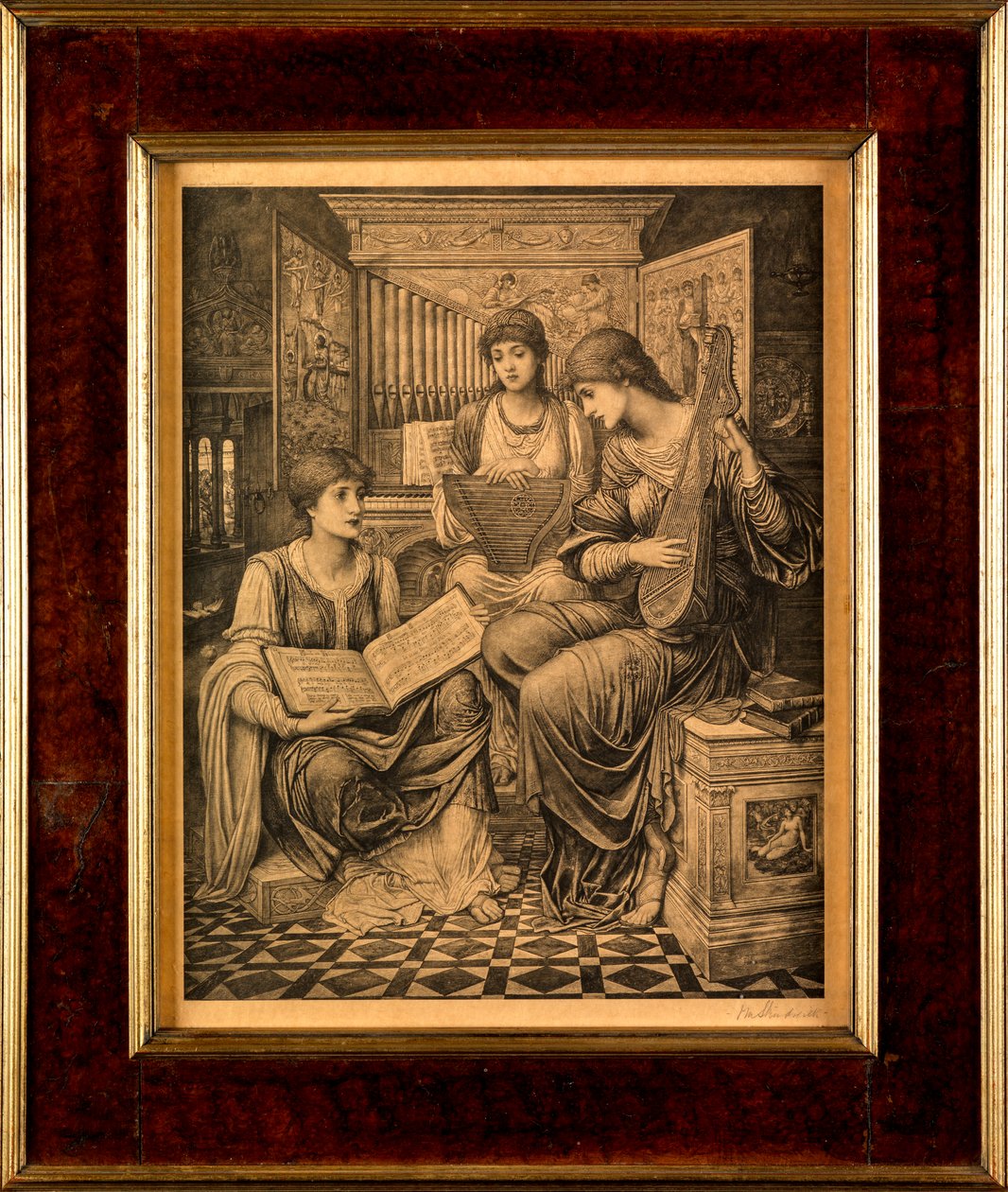 The Gentle Music of the Bygone Day (gravyr?) av John Melhuish Strudwick