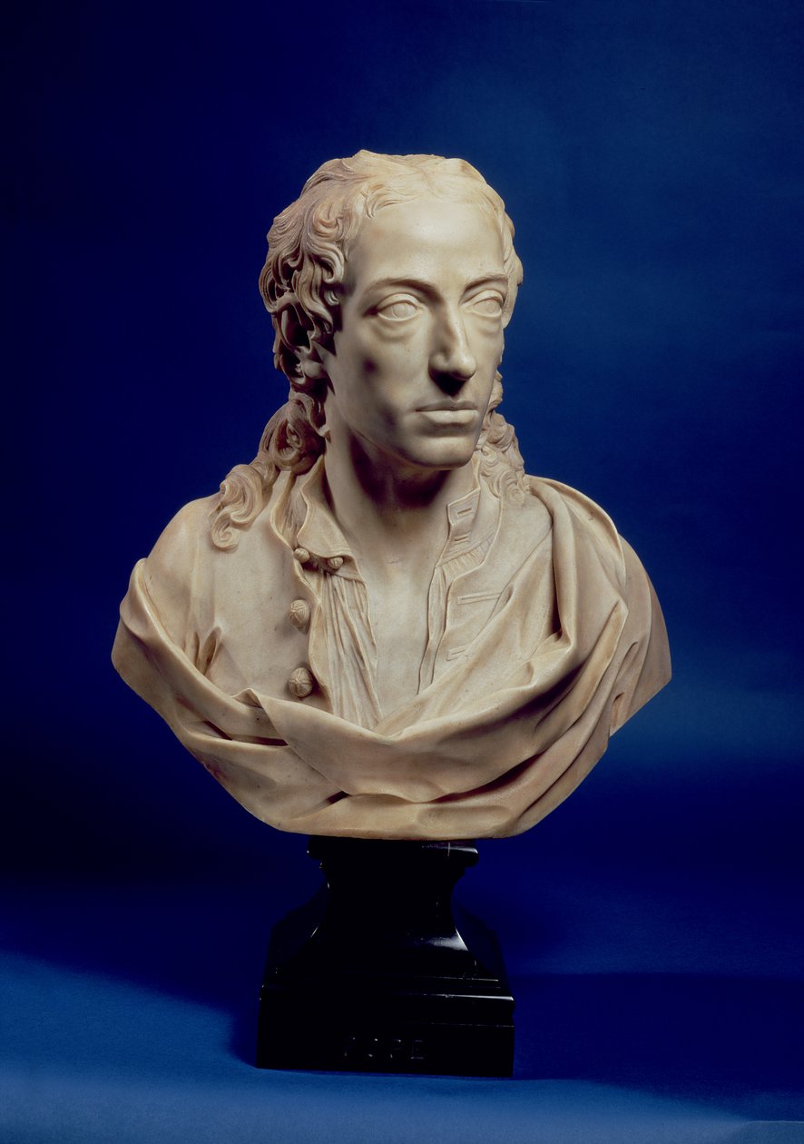 Byst av Alexander Pope (marmor) av John Michael Rysbrack