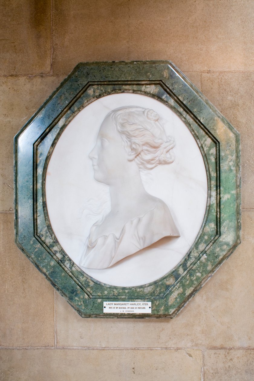 Basrelief av Margaret Cavendish, senare hertiginna av Portland, ca 1723 (marmor) av John Michael Rysbrack