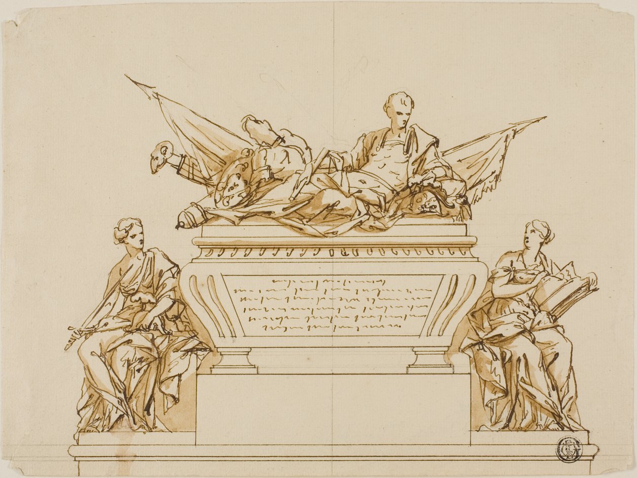 Outförd design för monumentet till den första hertigen av Marlborough av John Michael Rysbrack