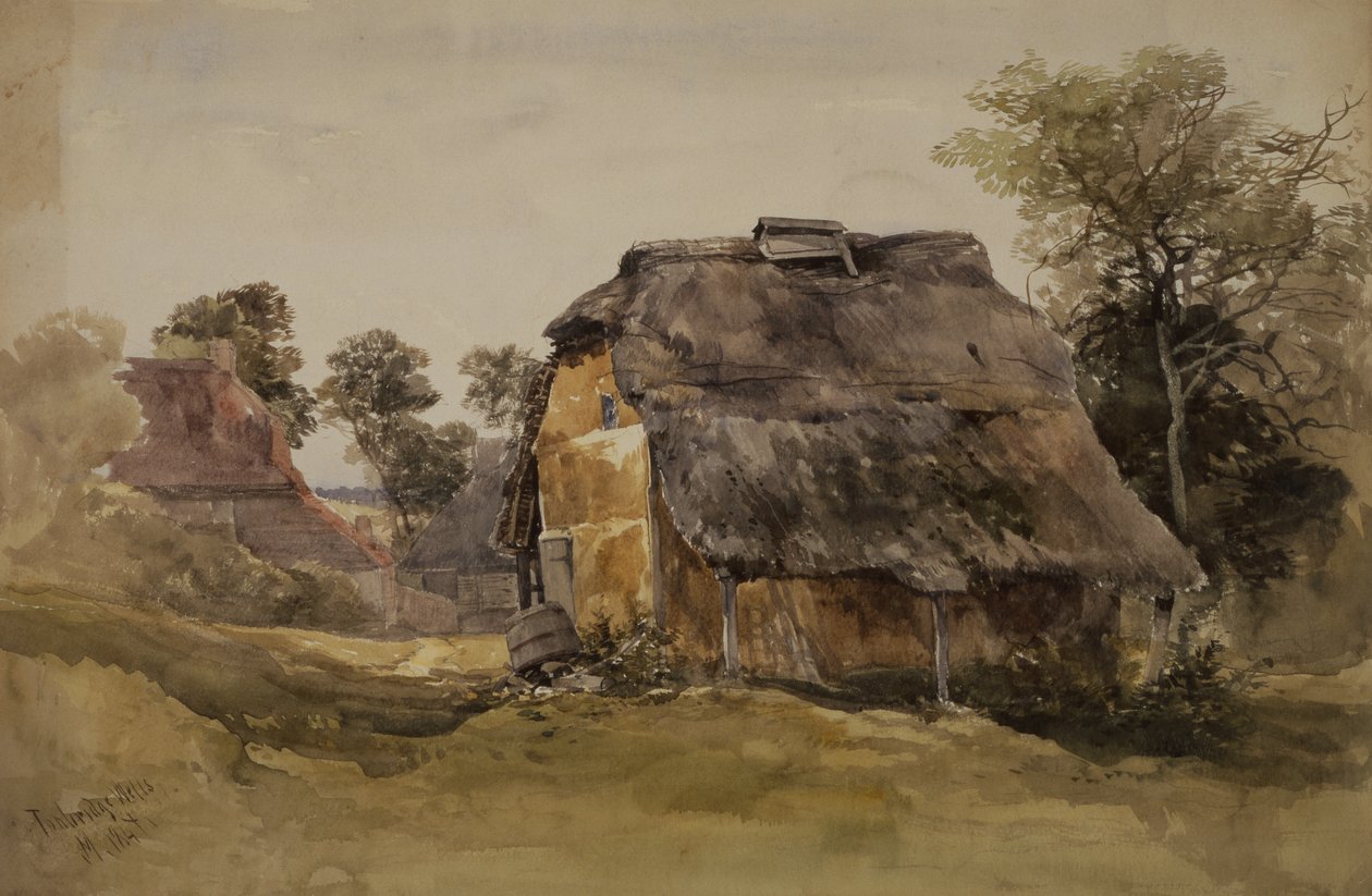 En gammal lada vid Tunbridge Wells (akvarell på papper) av John Middleton
