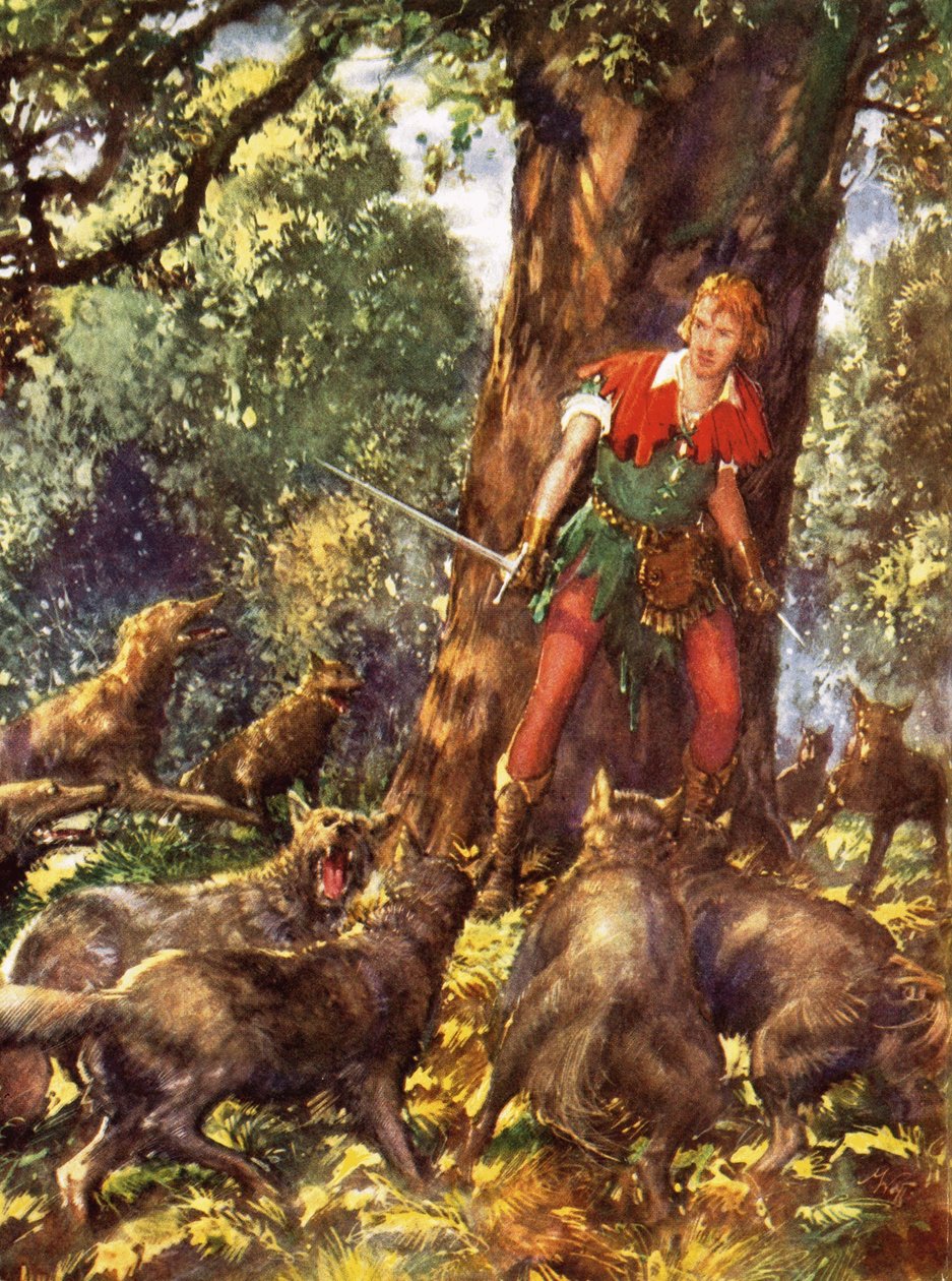 Robin Hood fångad av vargar av John Millar Watt
