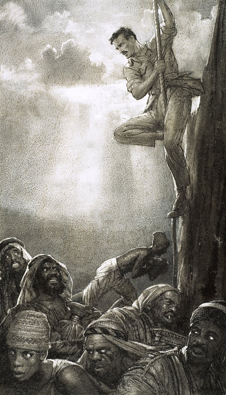 Gravplundrarna, illustration från "Adventures in Archaeology av John Millar Watt
