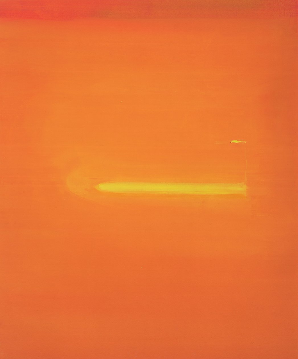 Orange interiör med figur, 2000 av John Miller