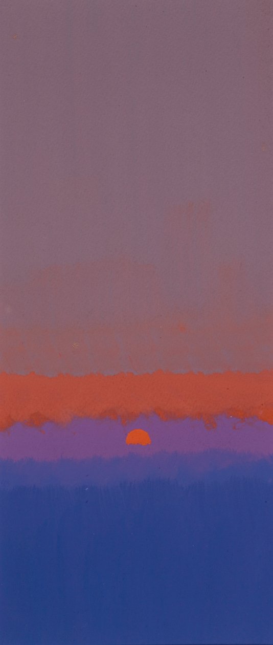 Soluppgång (gouache) av John Miller