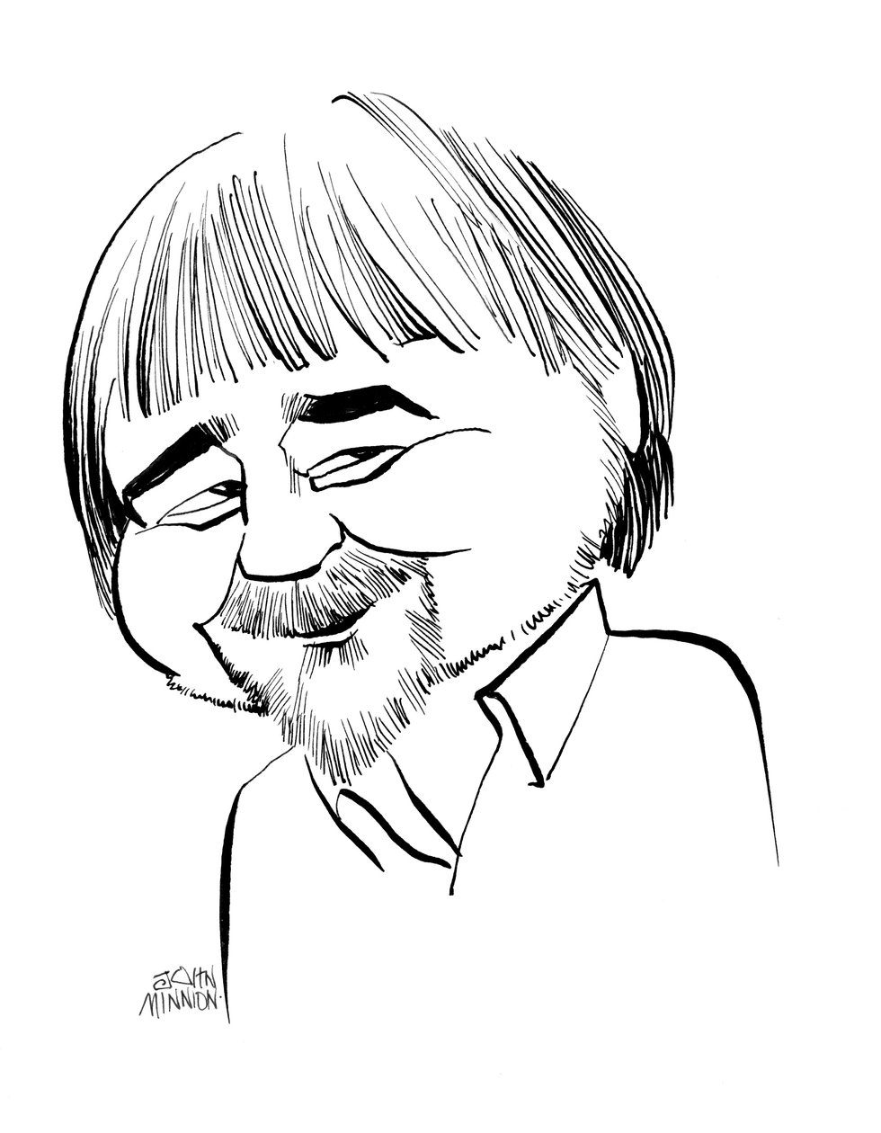 Alan Bleasdale karikatyr, engelsk tv-dramatiker: b av John Minnion