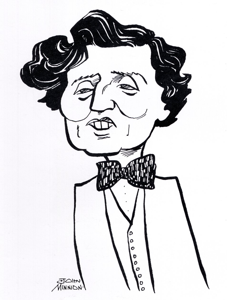 Alban Berg, karikatyr - österrikisk kompositör, 9 februari 1885 - 24 december 1935 av John Minnion