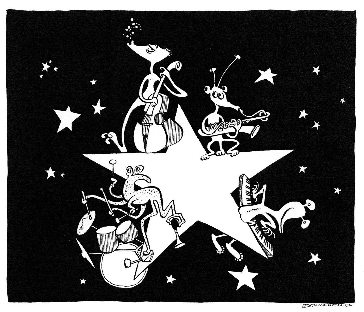 Alien All Stars karikatyr av John Minnion av John Minnion