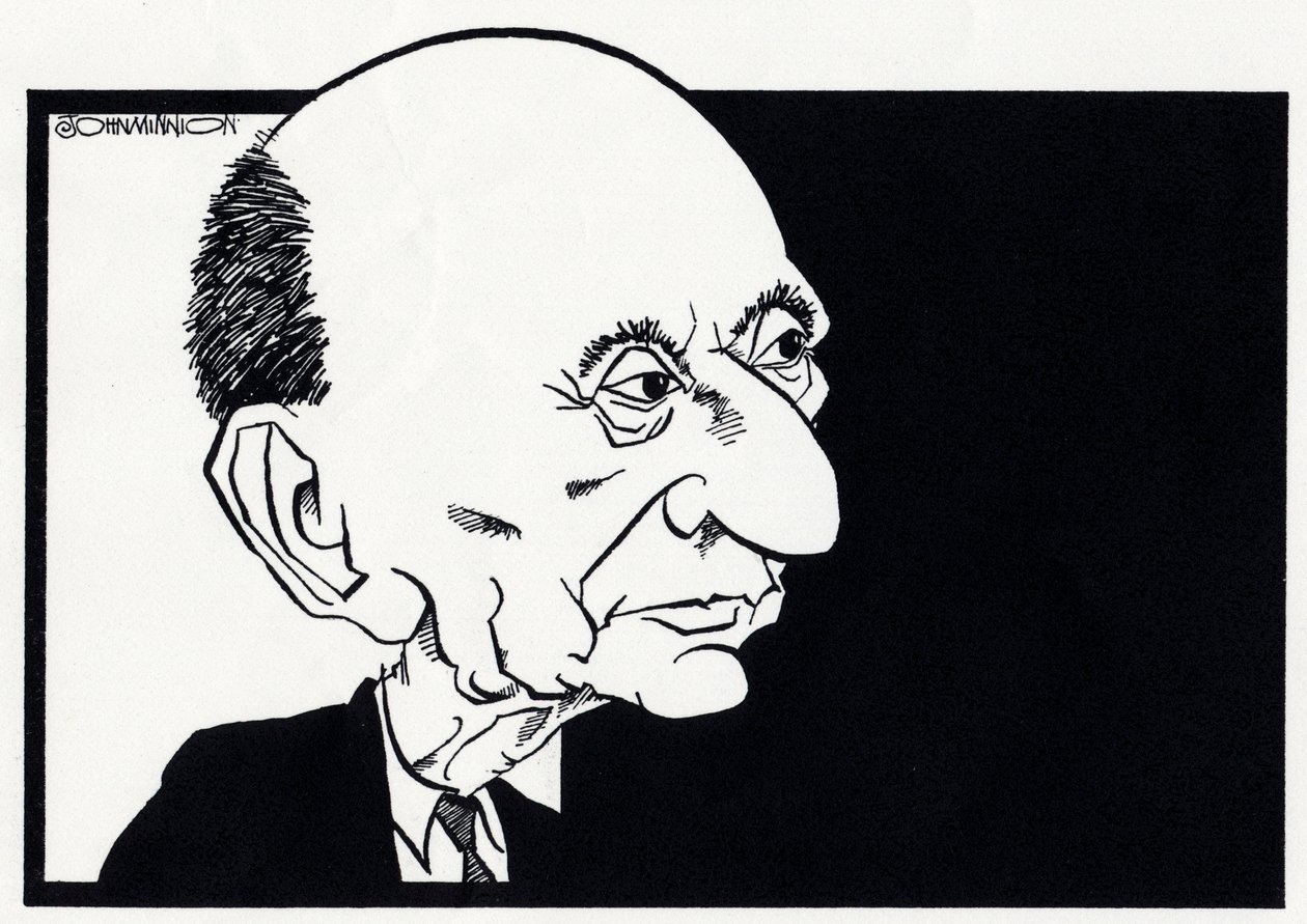 Arnold Schönberg, karikatyr av John Minnion