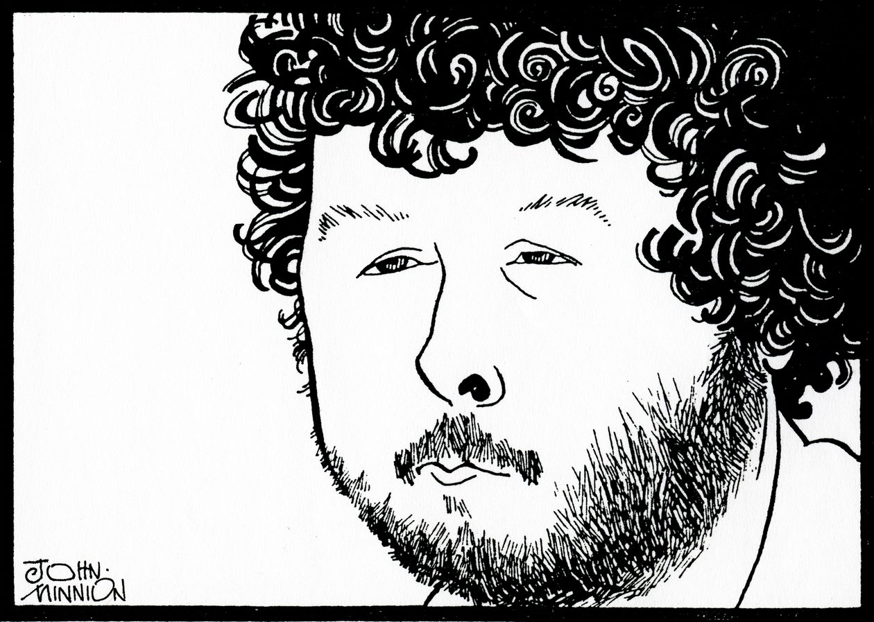 BIRTWISTLE, Harrison - karikatyr av John Minnion engelsk kompositör av John Minnion