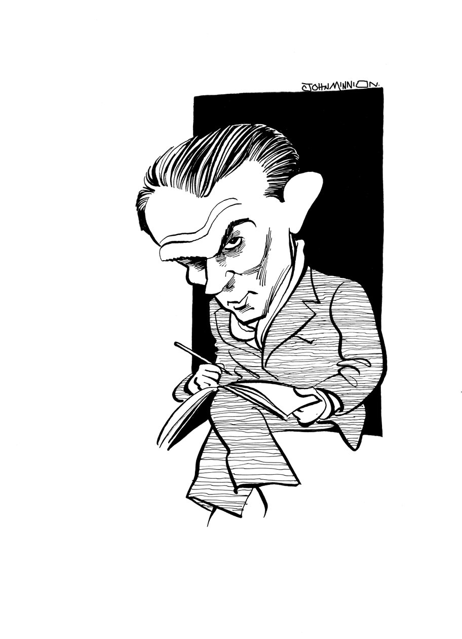 Bruno Schulz karikatyr, polsk författare, grafiker och litteraturkritiker: 12 juli 1892 - 19 november 1942 av John Minnion