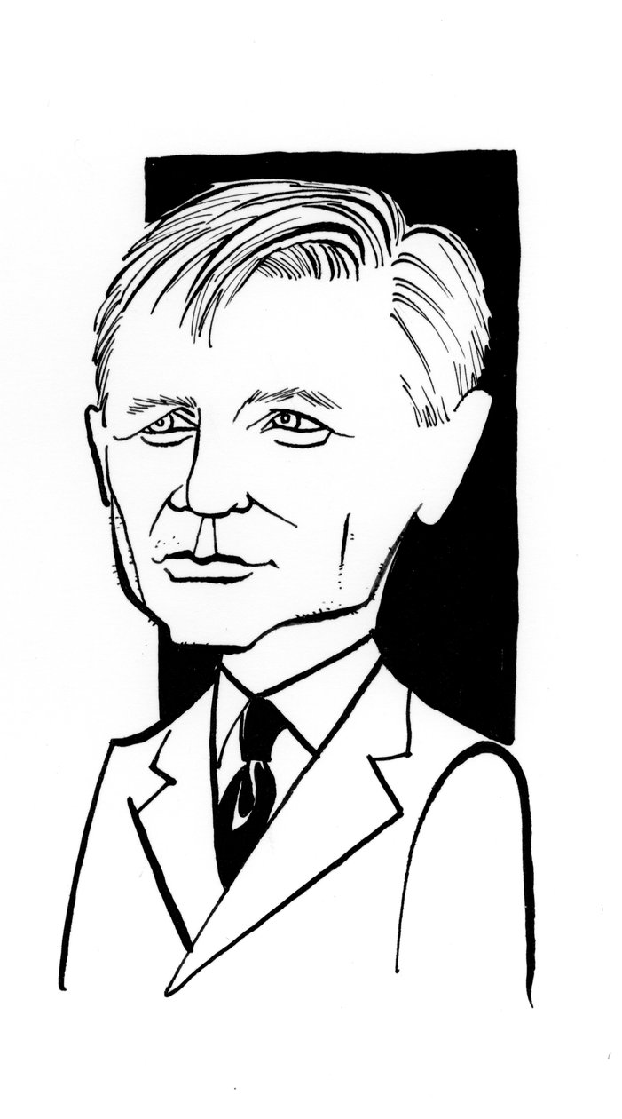 Daniel Craig karikatyr, engelsk skådespelare: b av John Minnion