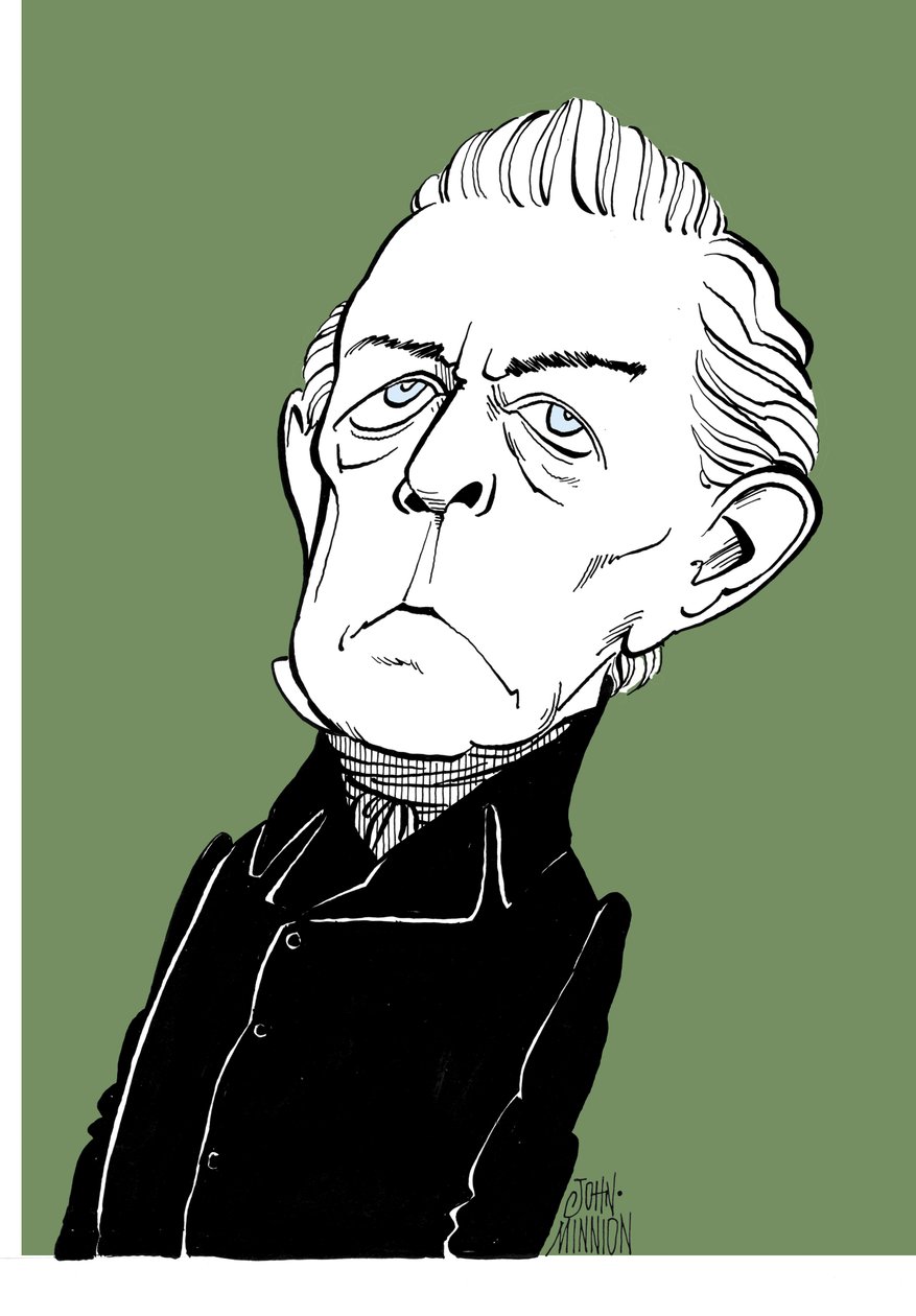 Franz Berwald - karikatyr av den svenske tonsättaren av John Minnion