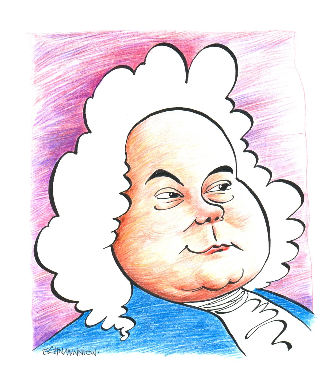 Georg Friedrich - George Frideric Handel - karikatyr av den tyske (senare engelske) kompositören John Minnion av John Minnion