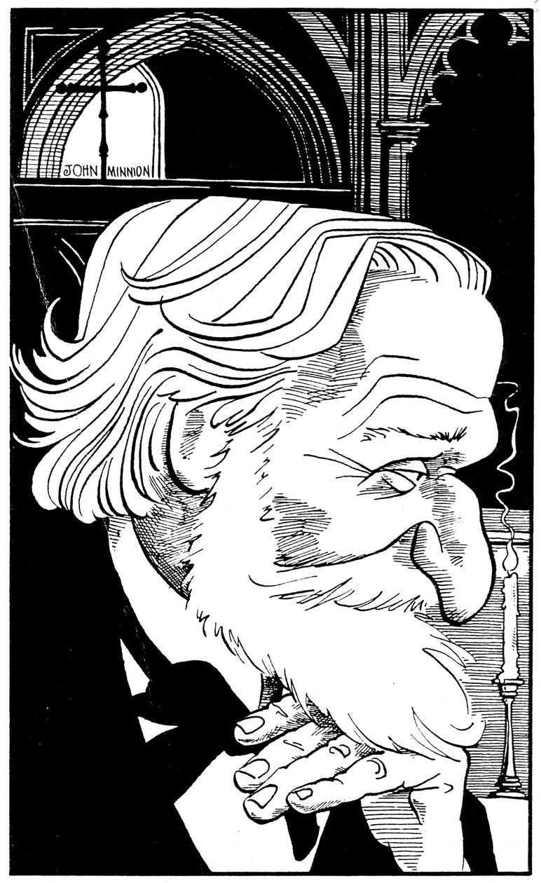 Giuseppe Verdi - profilporträtt av den italienske tonsättaren, 9 eller 10 oktober 1813 - 27 januari 1901 av John Minnion