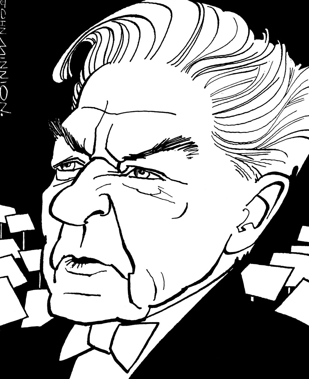 Herbert von Karajan - porträtt av John Minnion