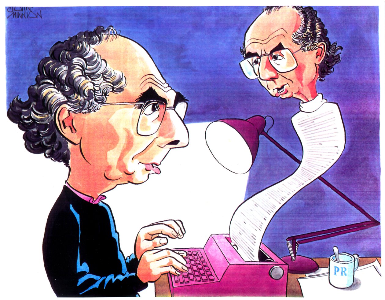 Karikatyr av Philip Roth av John Minnion