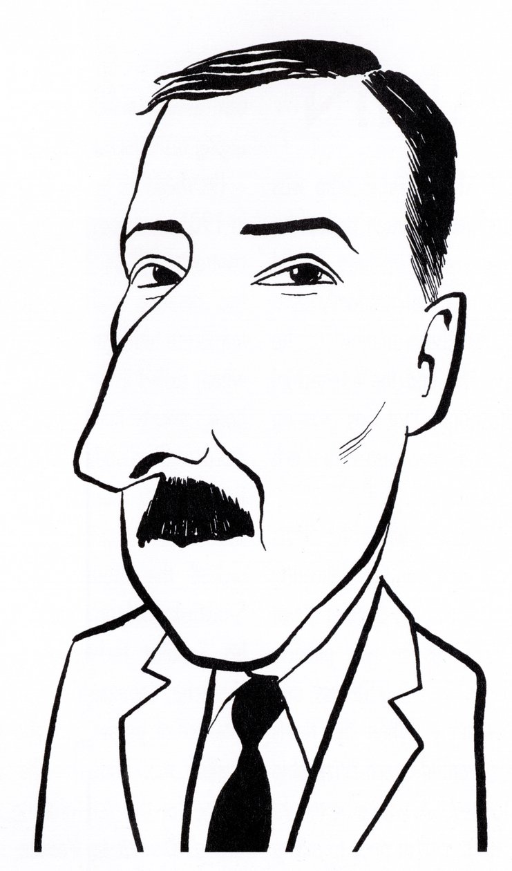 Stefan Zweig, karikatyr av John Minnion