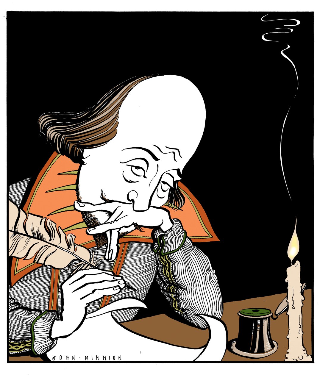 William Shakespeare skriver en pjäs av John Minnion av John Minnion