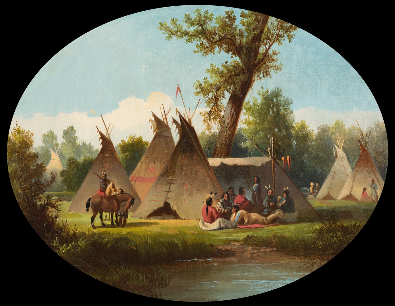 Assiniboin Encampment på Upper Missouri, c.1870 av John Mix Stanley