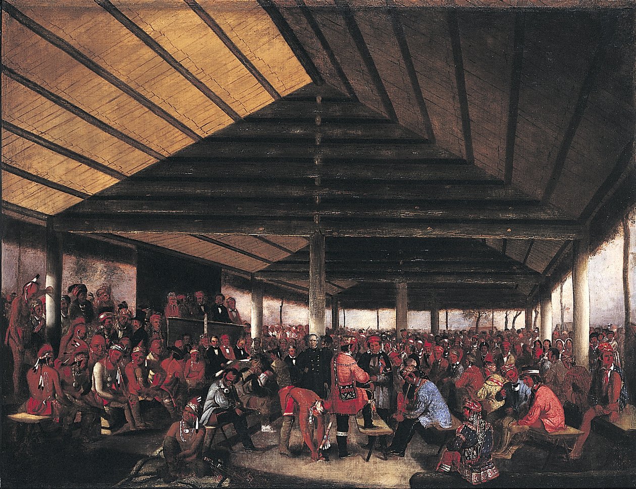 Internationella indianrådet (hölls i Tallequah, Indianterritoriet, 1843) av John Mix Stanley