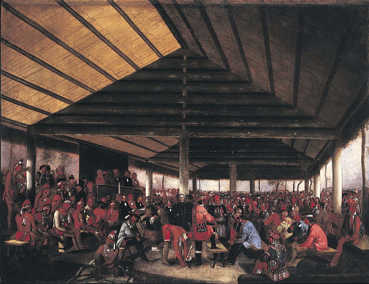 Internationellt indianråd (hållet i Tallequah, Indianterritoriet, 1843) av John Mix Stanley