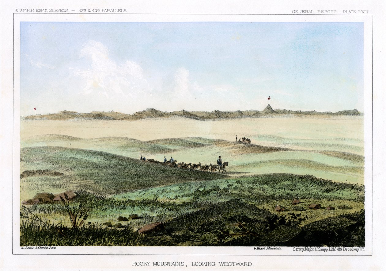 Klippiga bergen, blickar västerut, USA, 1856. av John Mix Stanley