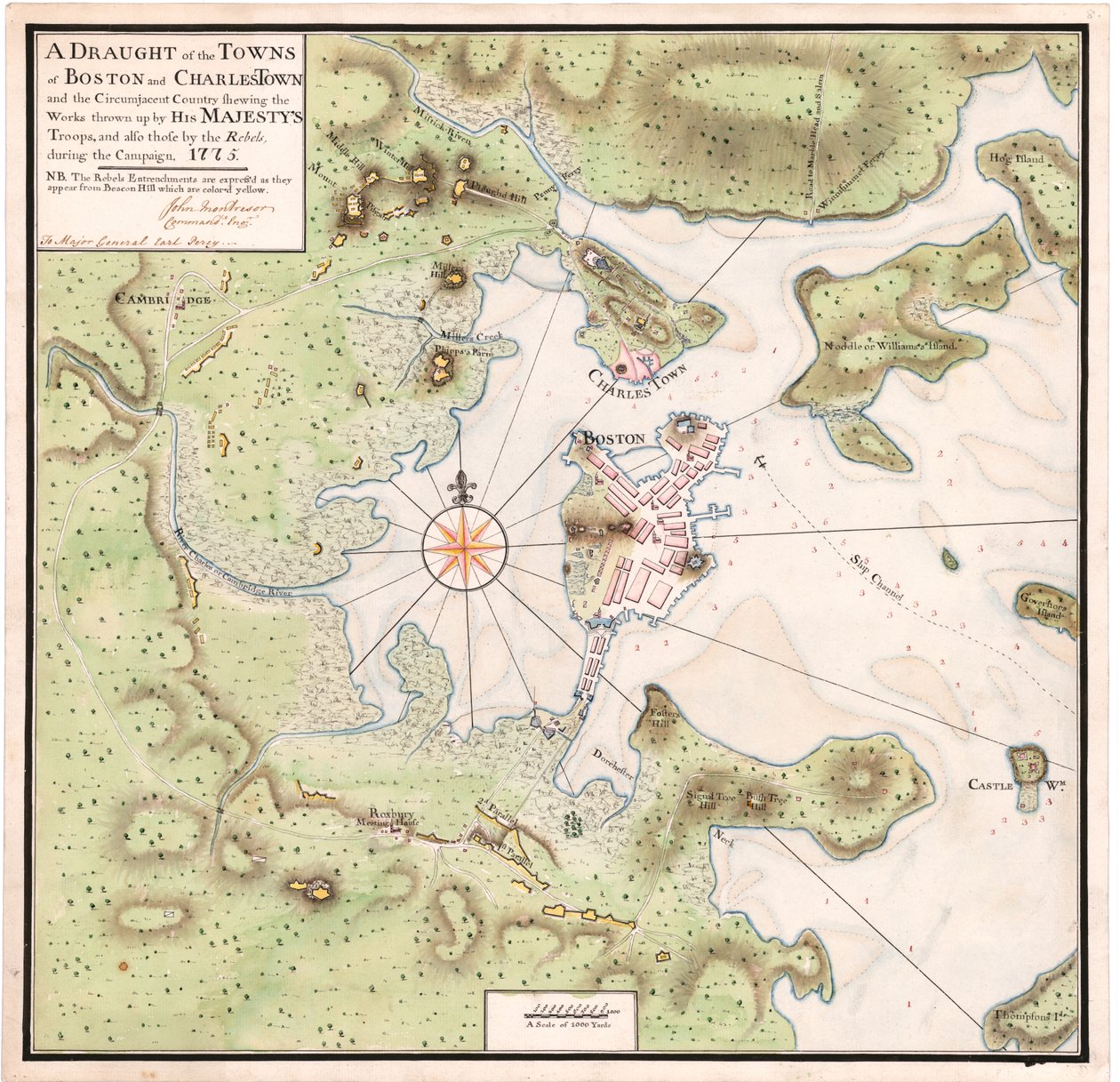 En karta över Boston av Montresor av John Montresor