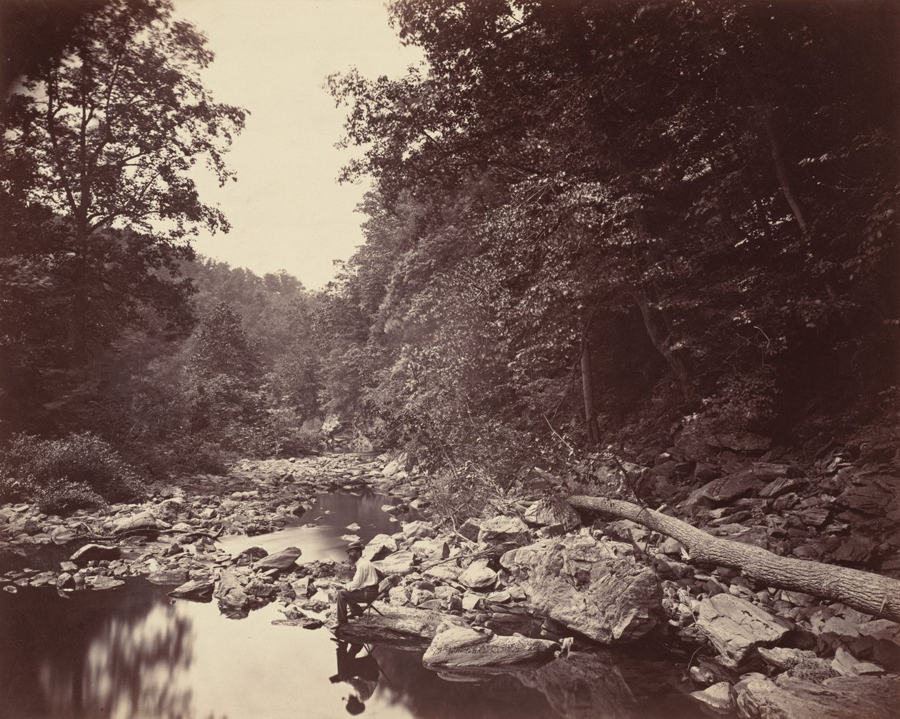 Wissahickon Creek nära Philadelphia, ca. 1863. av John Moran