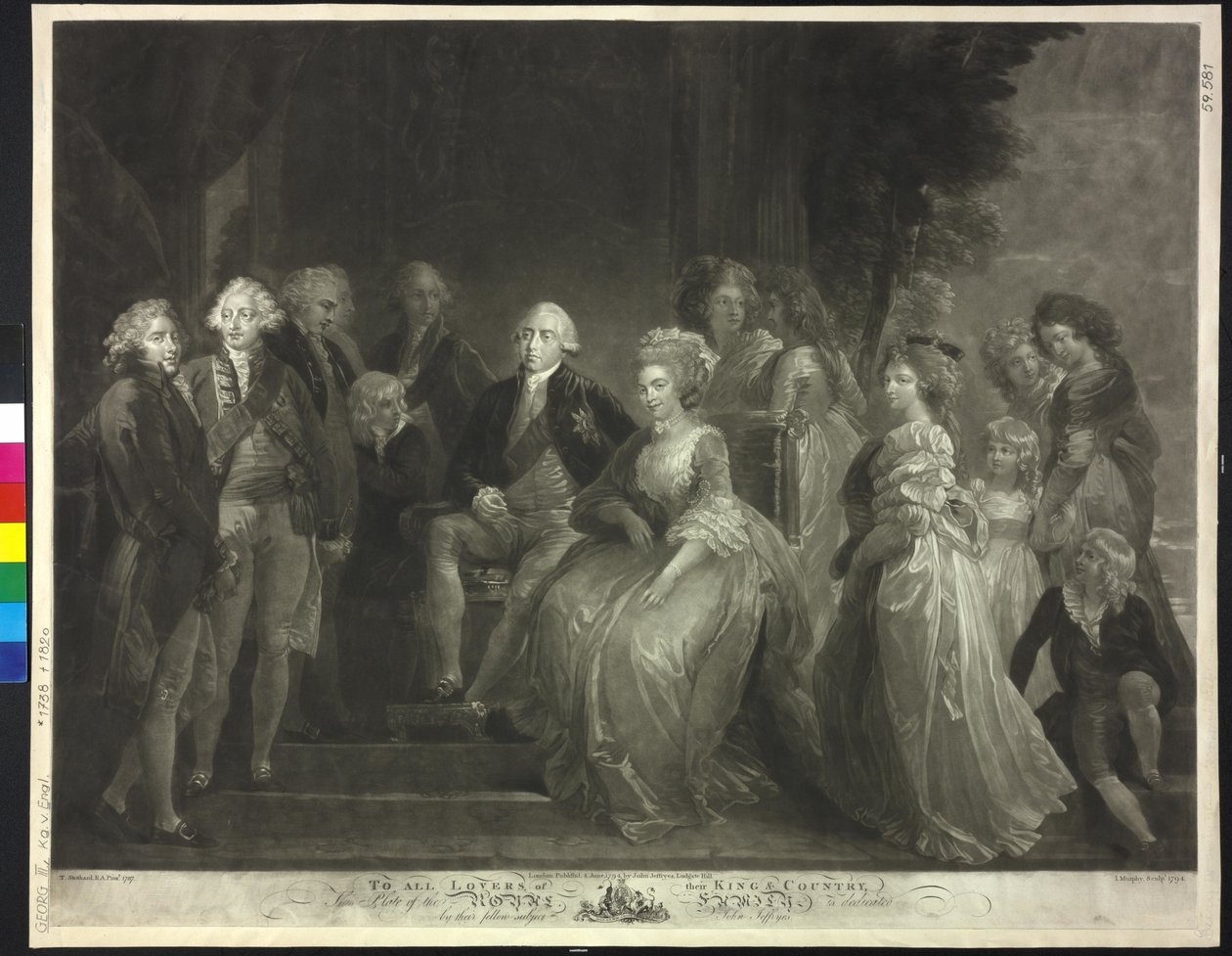 Kung av England med sin kvinna och hennes barn George III av John Murphy