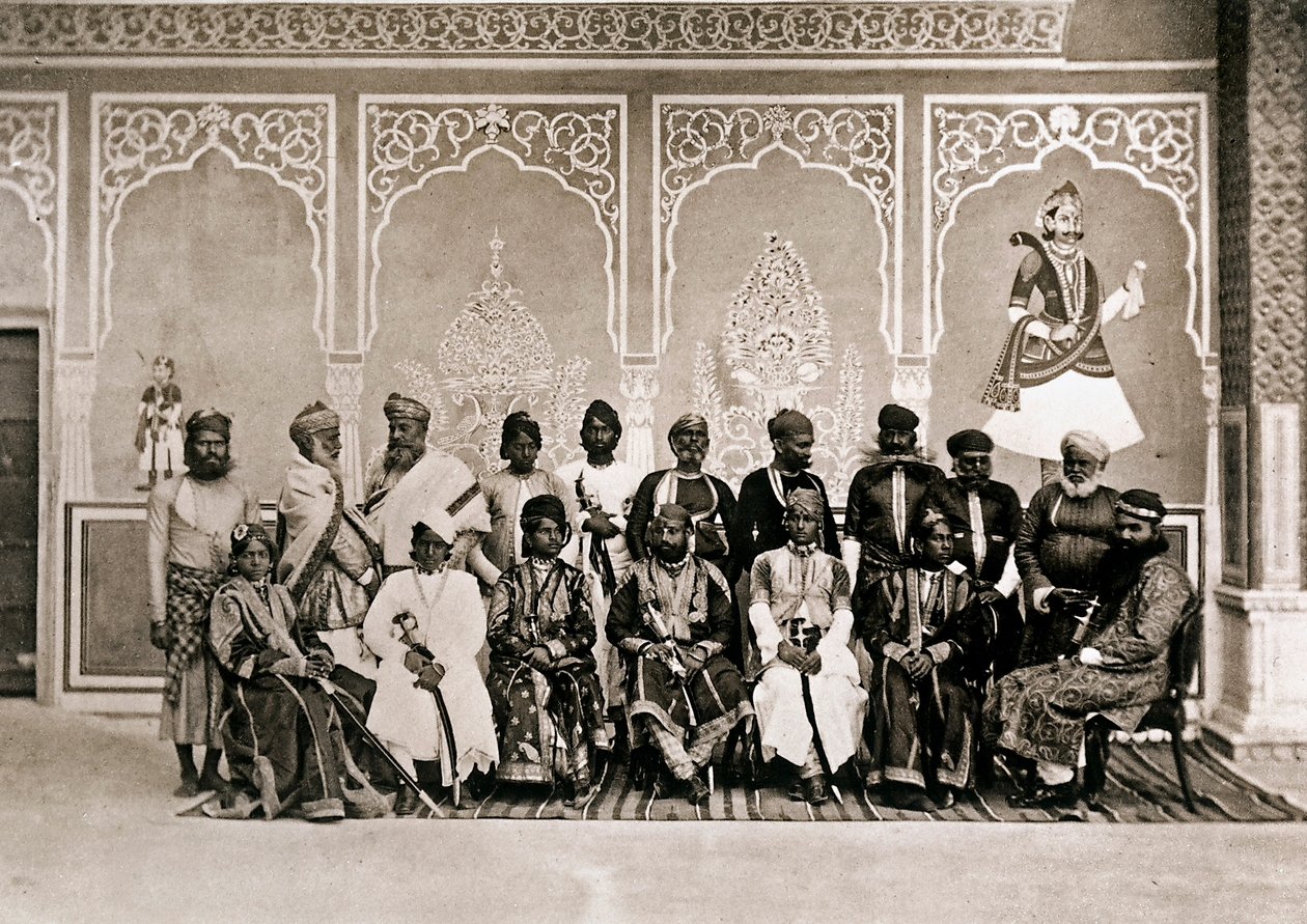 Männen vid Ram Singh III:s hov, Maharaja av Jaipur av John Murray