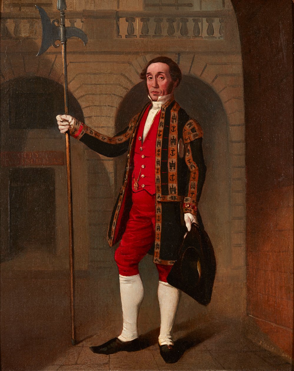 Porträtt av en tjänsteman i Edinburgh (olja ombord) av John Myles
