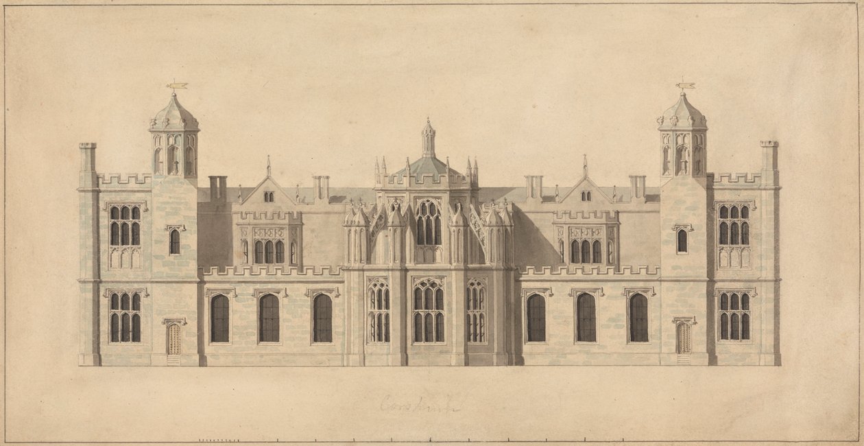 Corsham Court, Wiltshire: Höjd av nordfronten av John Nash